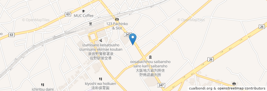 Mapa de ubicacion de かつふじ歯科 en 日本, 大阪府, 泉佐野市.