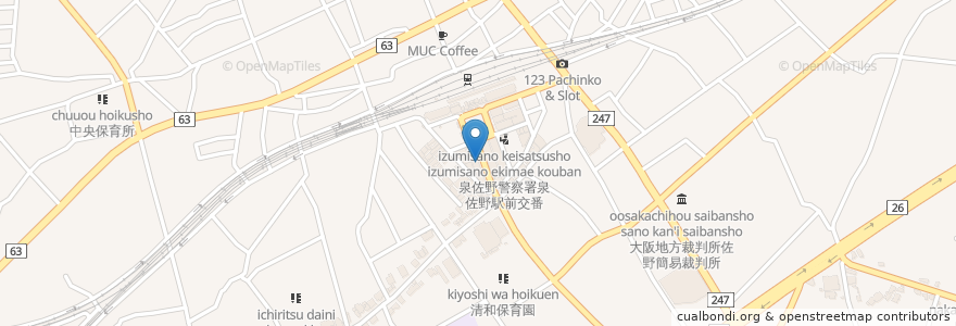 Mapa de ubicacion de 水晶薬局 en ژاپن, 大阪府, 泉佐野市.