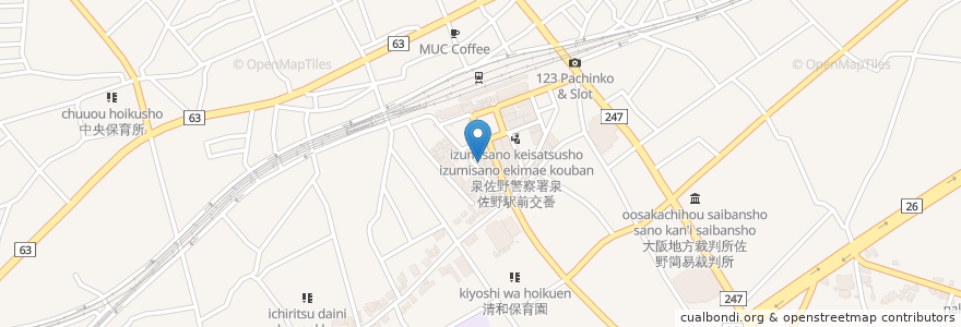 Mapa de ubicacion de 鳥屋 鶏人 en Japonya, 大阪府, 泉佐野市.