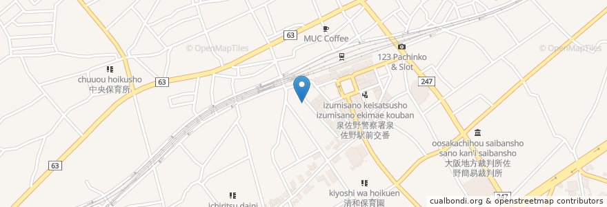 Mapa de ubicacion de 南欧料理 ふうりん en اليابان, أوساكا, 泉佐野市.