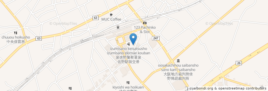 Mapa de ubicacion de 焼き鳥や ななつ en Japan, 大阪府, 泉佐野市.