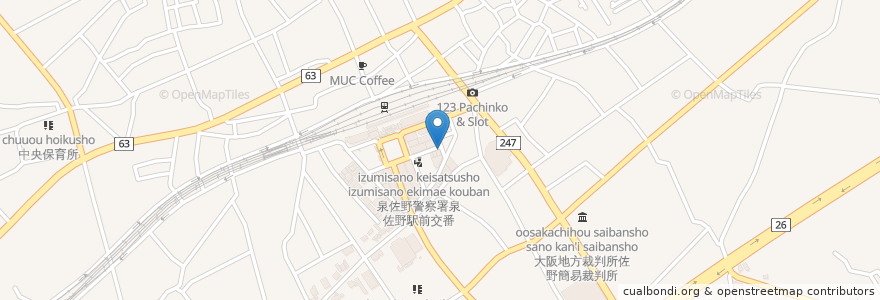 Mapa de ubicacion de バー&レストラン ドラゴンフライ en 日本, 大阪府, 泉佐野市.