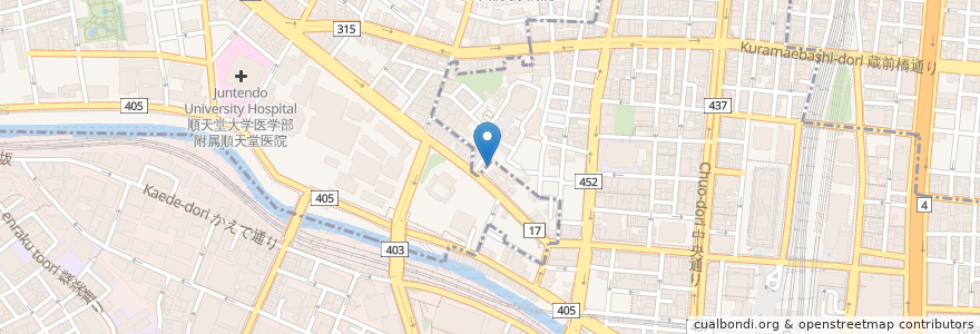 Mapa de ubicacion de 明神カフェ en 日本, 東京都, 文京区, 千代田区.