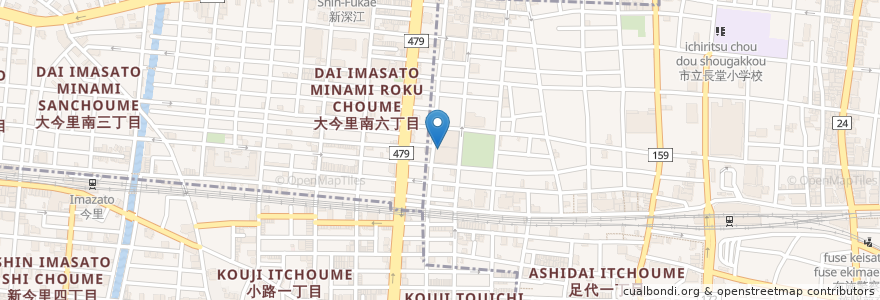 Mapa de ubicacion de 新町モータープール en 日本, 大阪府, 大阪市, 東成区.