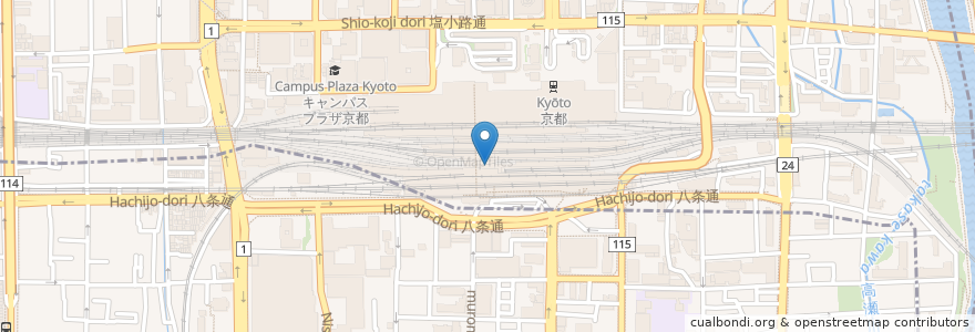 Mapa de ubicacion de ExpressDeli Cafe en اليابان, 京都府, 京都市, 下京区.
