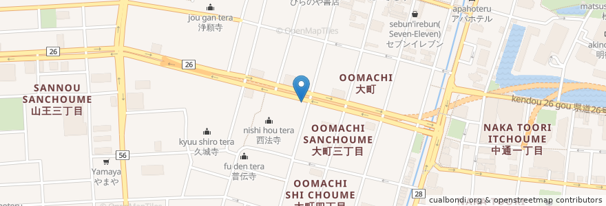 Mapa de ubicacion de あかぶね薬店 en ژاپن, 秋田県, 秋田市.
