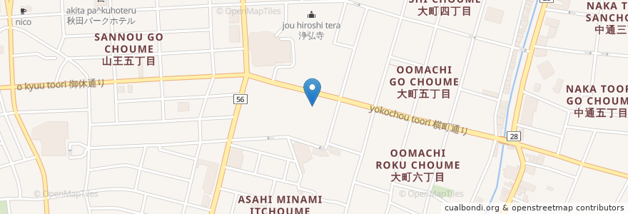 Mapa de ubicacion de 妙覚寺 en Giappone, Prefettura Di Akita, 秋田市.
