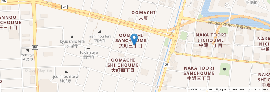 Mapa de ubicacion de 稲荷神社 en Japan, 秋田県, 秋田市.
