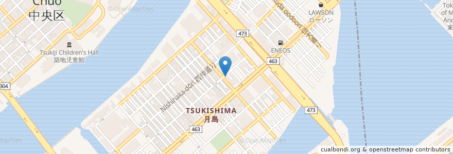 Mapa de ubicacion de ぱぱす薬局 en 日本, 东京都/東京都, 江東区, 中央区.
