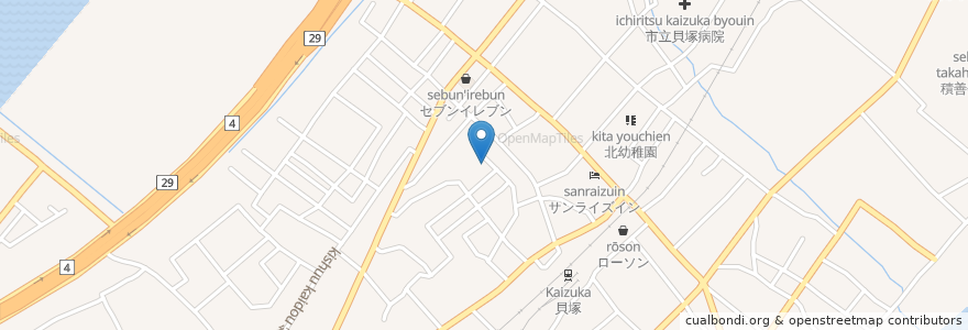 Mapa de ubicacion de なかたクリニック 内科・糖尿病内科 en Japonya, 大阪府, 貝塚市.