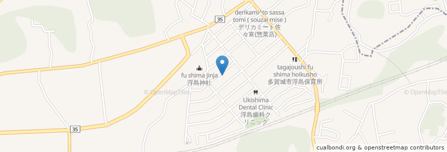 Mapa de ubicacion de 松平旬菜家 en Japan, Präfektur Miyagi, 多賀城市.