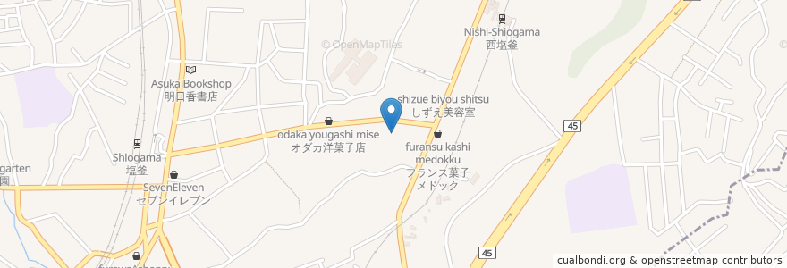 Mapa de ubicacion de 居酒屋わらび en Japan, 宮城県, 多賀城市, 塩竈市.