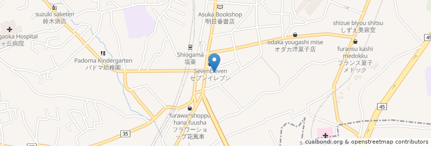 Mapa de ubicacion de 無量井内科クリニック en Japan, Präfektur Miyagi, 多賀城市, 塩竈市.