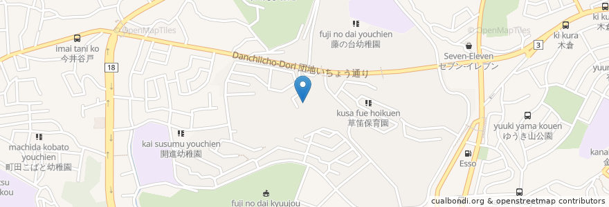 Mapa de ubicacion de 藤の台診療所 en Japón, Tokio, Machida.