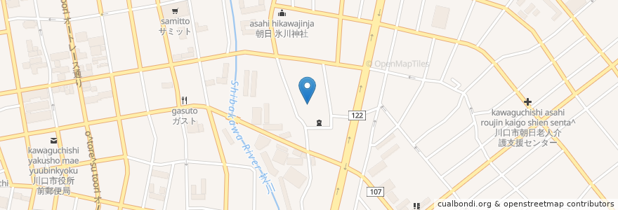 Mapa de ubicacion de Yakurinji Temple en Japan, Saitama Prefecture, Kawaguchi.