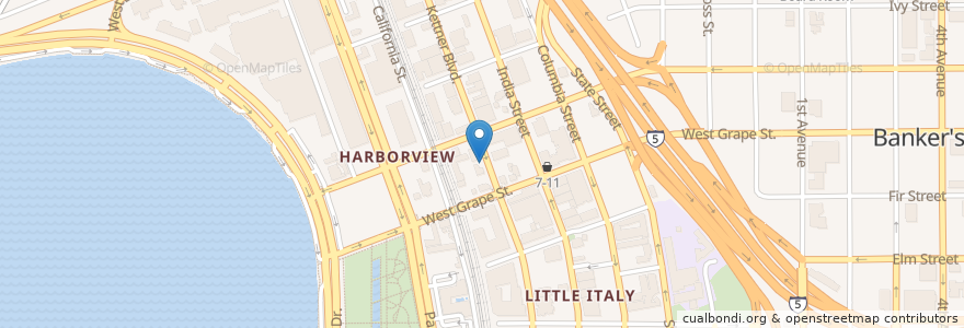 Mapa de ubicacion de Waterfront Bar and Grill en Estados Unidos Da América, Califórnia, San Diego County, San Diego.