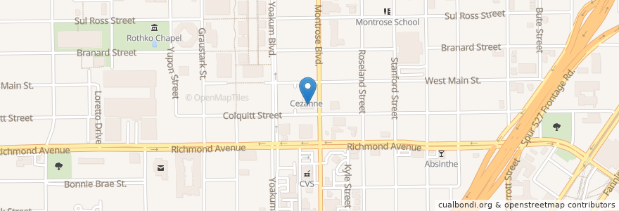 Mapa de ubicacion de Freed-Montrose Neighborhood Library en Estados Unidos Da América, Texas, Houston, Harris County.
