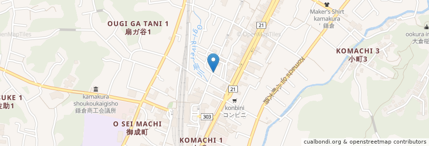 Mapa de ubicacion de 鎌倉源吉兆庵 en Japonya, 神奈川県, 鎌倉市.