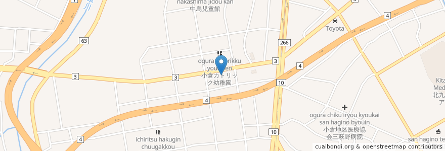 Mapa de ubicacion de 宮本眼科 en Japan, 福岡県, 北九州市, 小倉北区.