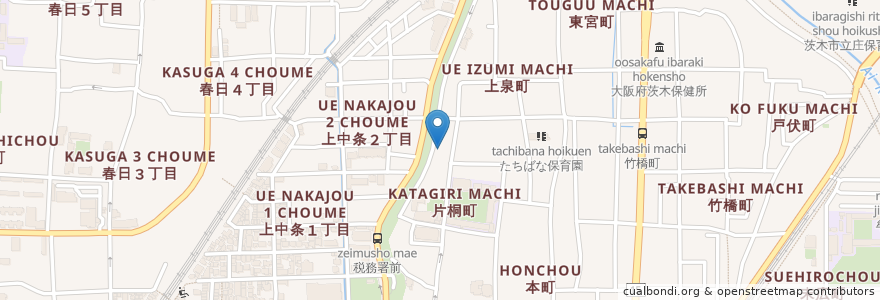 Mapa de ubicacion de 懐石 こびら en Japan, 大阪府, 茨木市.