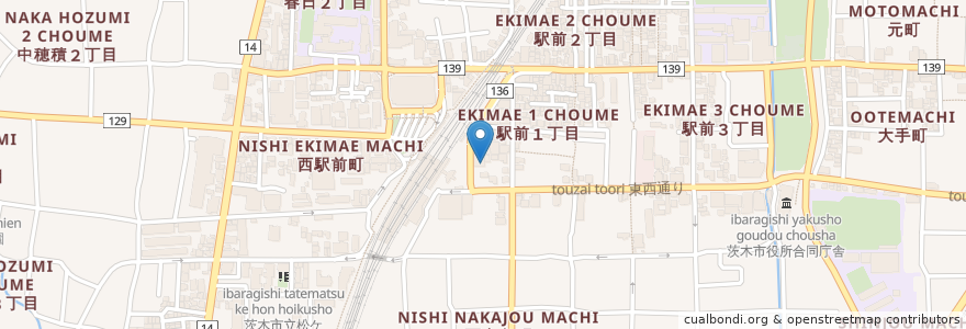 Mapa de ubicacion de 茨木豊丸 en اليابان, أوساكا, 茨木市.