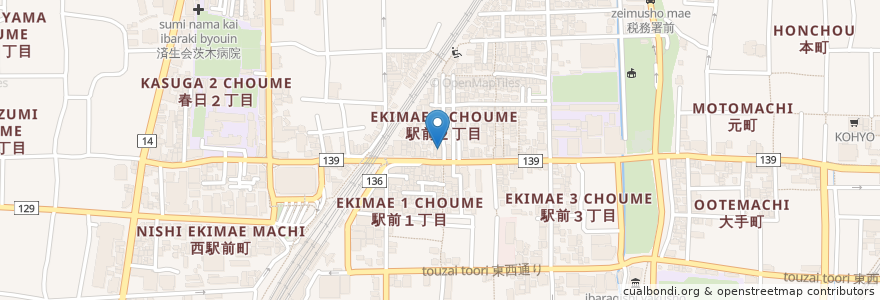 Mapa de ubicacion de 居心伝 JR茨木店 en 日本, 大阪府, 茨木市.