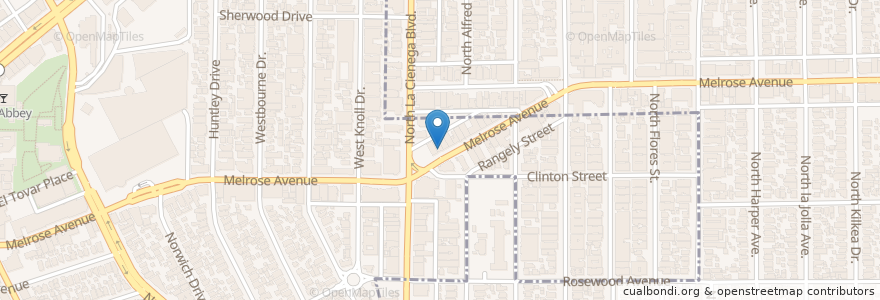 Mapa de ubicacion de Rosaliné en Amerika Syarikat, California, Los Angeles County, Los Angeles, West Hollywood.