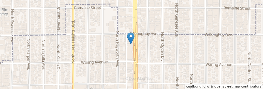 Mapa de ubicacion de Gesso en ایالات متحده آمریکا, کالیفرنیا, Los Angeles County, لوس آنجلس, West Hollywood.