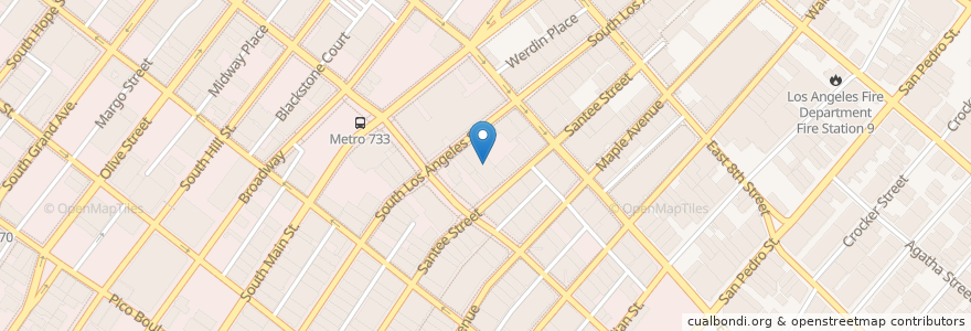 Mapa de ubicacion de Cosmo Plaza en Amerika Birleşik Devletleri, Kaliforniya, Los Angeles County, Los Angeles.