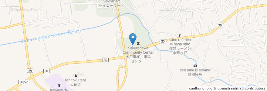 Mapa de ubicacion de 吉田神社 en Japan, 茨城県, 水戸市.