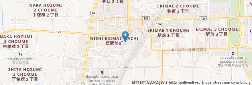 Mapa de ubicacion de つけ麺 一杜 茨木本店 en ژاپن, 大阪府, 茨木市.