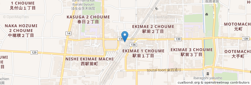 Mapa de ubicacion de 満マル JR茨木店 en 日本, 大阪府, 茨木市.