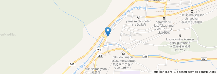 Mapa de ubicacion de 西方寺 en Japan, Präfektur Nagano, 木曽郡, 木曽町.