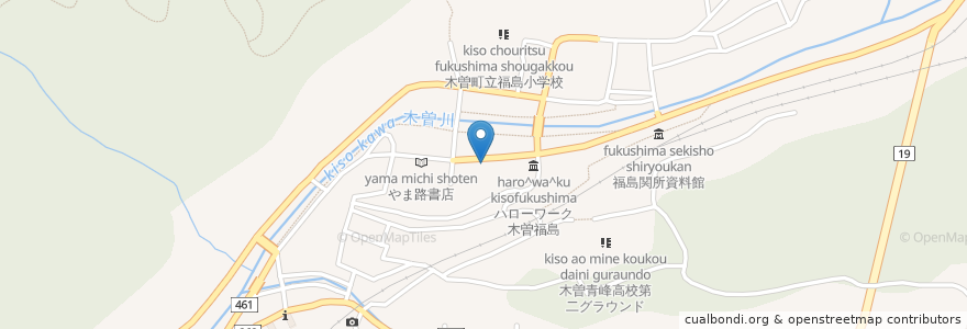 Mapa de ubicacion de 和幸屋 en Japon, Préfecture De Nagano, 木曽郡, 木曽町.