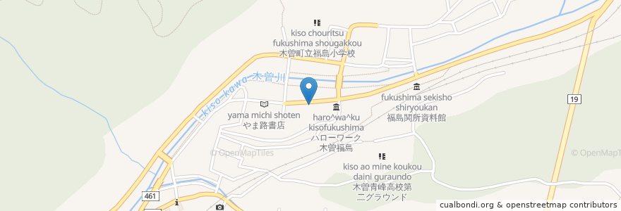 Mapa de ubicacion de レストランゆき en 日本, 長野県, 木曽郡, 木曽町.