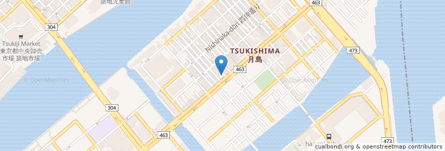 Mapa de ubicacion de 麦　清澄通り店 en Japonya, 東京都, 中央区.
