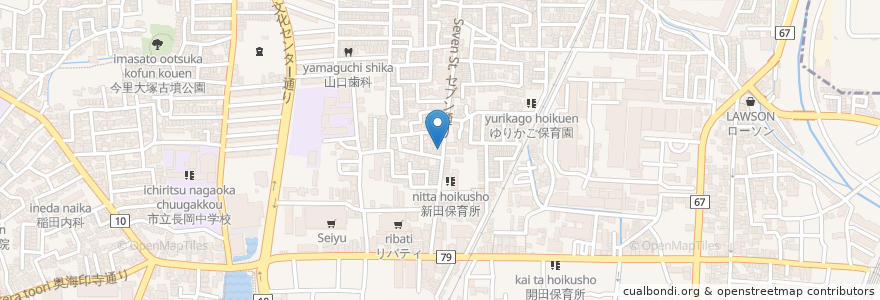 Mapa de ubicacion de ひがしや en Jepun, 京都府, 長岡京市.