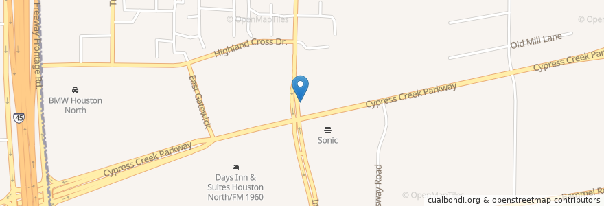 Mapa de ubicacion de Carl's Jr. en Amerika Birleşik Devletleri, Teksas, Harris County.