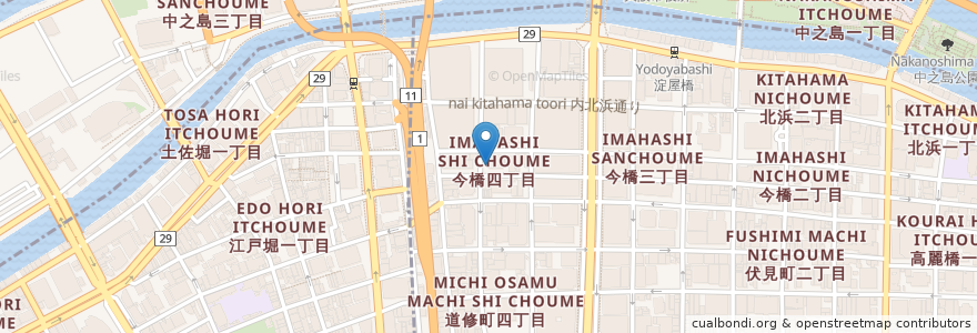 Mapa de ubicacion de ロイヤルハット en Япония, Осака, 大阪市, 中央区, 北区.
