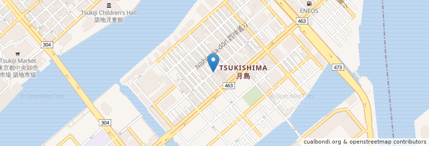Mapa de ubicacion de 近どう 本店 en ژاپن, 東京都, 中央区.