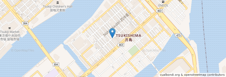 Mapa de ubicacion de 近どう 3号店 en Japonya, 東京都, 中央区.