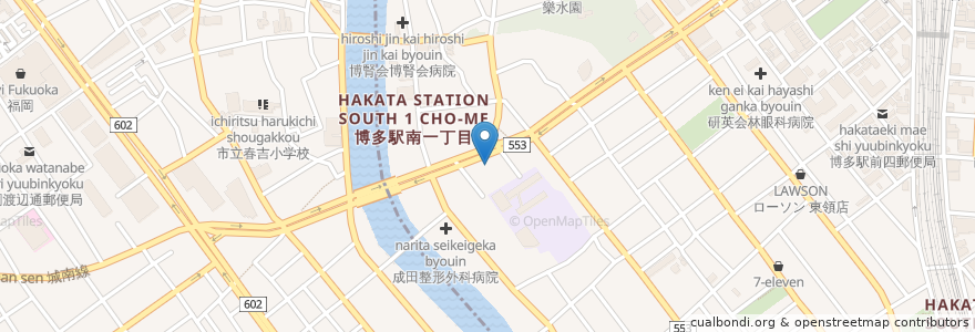 Mapa de ubicacion de 修ちゃん en Giappone, Prefettura Di Fukuoka, 福岡市.