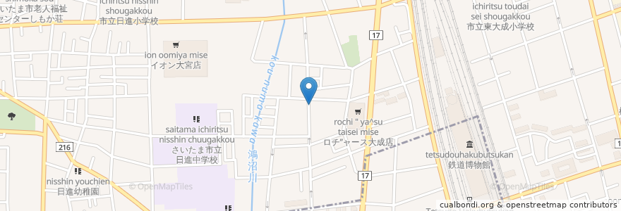 Mapa de ubicacion de かおる薬局 en 日本, 埼玉县, 埼玉市, 北区.