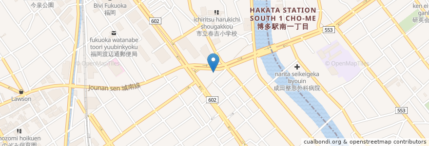 Mapa de ubicacion de 天から en Japón, Prefectura De Fukuoka, 福岡市, 中央区.