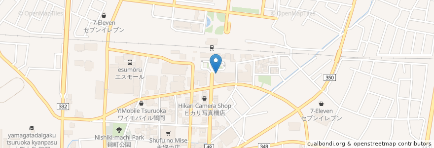 Mapa de ubicacion de 日本酒バー彩鶴 en Japón, Prefectura De Yamagata, 鶴岡市.