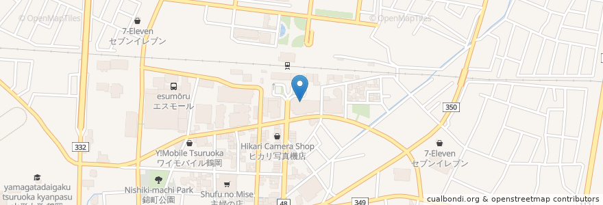 Mapa de ubicacion de つるおか旬暦　彩鶴 en ژاپن, 山形県, 鶴岡市.