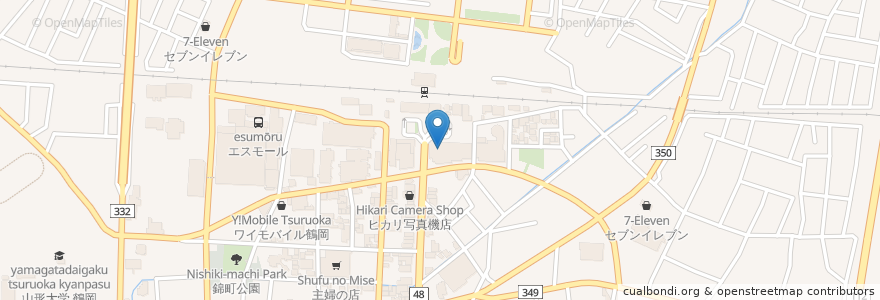 Mapa de ubicacion de 鶴岡バル en 日本, 山形県, 鶴岡市.