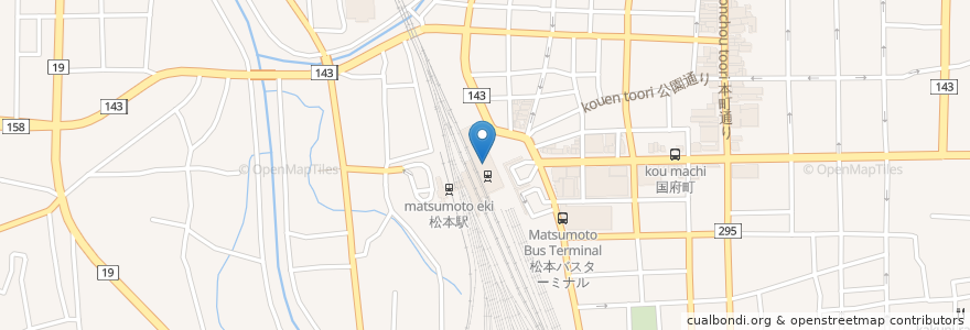 Mapa de ubicacion de スターバックス en Япония, Нагано, 松本市.