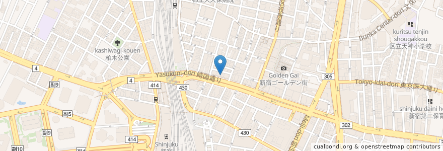 Mapa de ubicacion de 十割蕎麦 冷麦 嵯峨谷 歌舞伎町店 en Jepun, 東京都, 新宿区.
