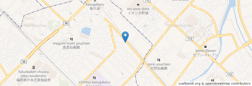 Mapa de ubicacion de 今泉仁美子デンタルクリニック en Japón, Prefectura De Fukuoka, 大野城市.